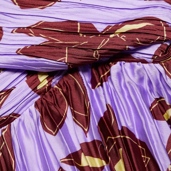 Jonathan Simkhai Portia Asymmetric Midi Dress Lavender/Floral  Women's Size: 0 - Picture 7 of 8